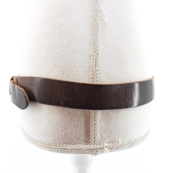 Men's Brown Italian Cowhide Leather Belt Size 30 Gold Tone D-ring Buckle Casual - Picture 9 of 9